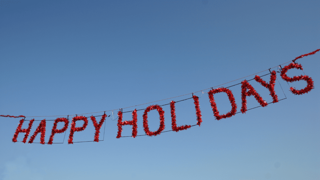 Happy Holidays across the sky