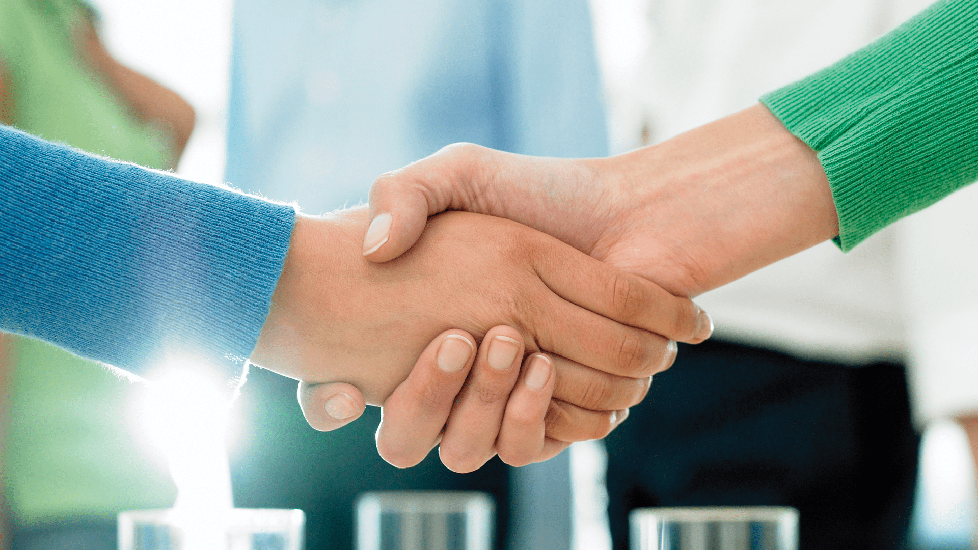 Close up of a handshake